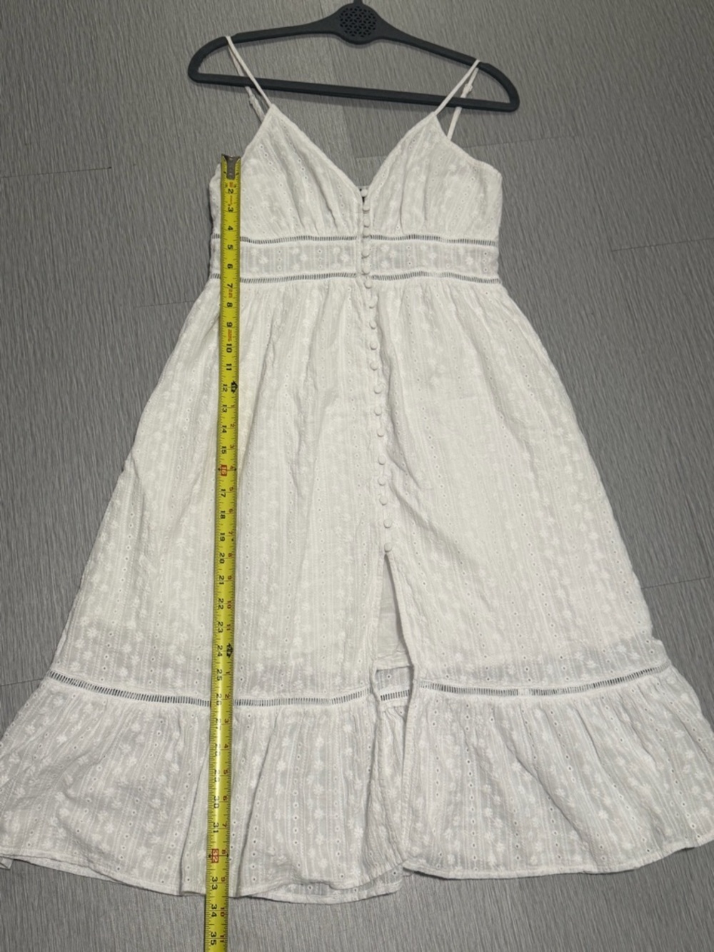 Windsor White Eyelet Cotton Midi Dress M Boho Summer - Picture 4 of 9